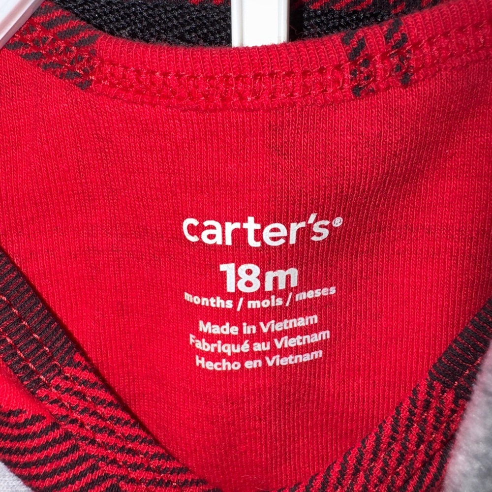 Carter's Red and Black Plaid Outfit - Picture 3 of 3